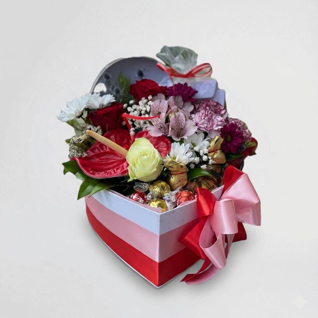 Слика на Цветен аранжман со слатки