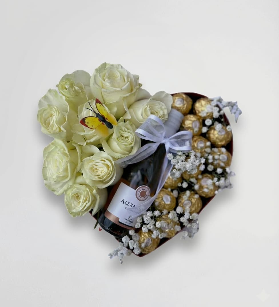 Слика на Бели рози и вино